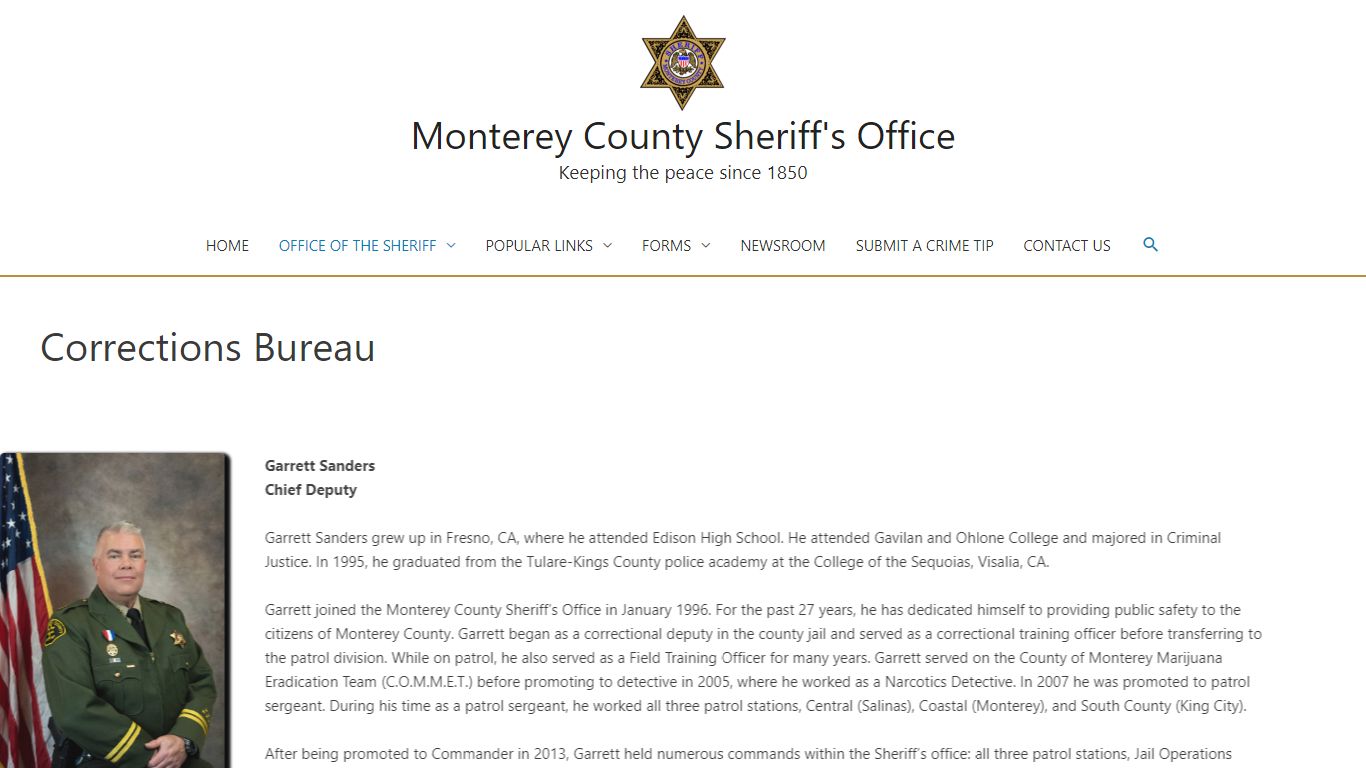Corrections Bureau – Monterey County Sheriff's Office